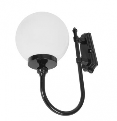 LISBON WALL BRACKET 250MM OPAL E27 BLACK